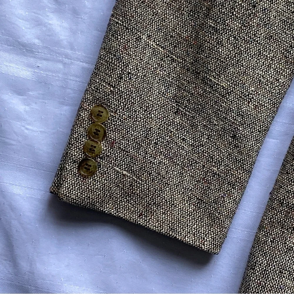 Christian Aujard Blazer 100% Silk Tweed 2-Button Jacket Men's Size 44